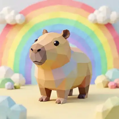 Peça de papercraft 3D montada